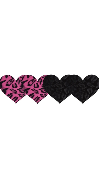 Wildcat Hearts Pasties, Hot Pink Leopard Pasties, Leopard Print Pasties