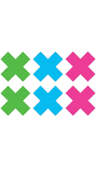 Colorful X Pasties, Neon Nipple Pasties, X Nipple Pasties