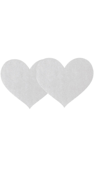 White Satin Heart Pasties, White Shimmery Heart Pasties, Shimmery Satin Heart Pasties