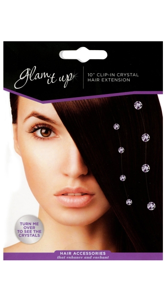 Glam It Up, Clip In Crystal Hair Extension, Hanging Crystals Hair Clip