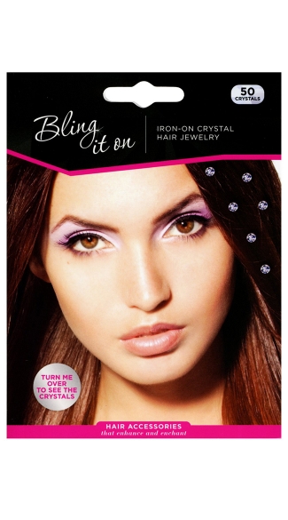 Bling It On, Iron On Crystal Hair Jewelry, Crystal Hair Bling