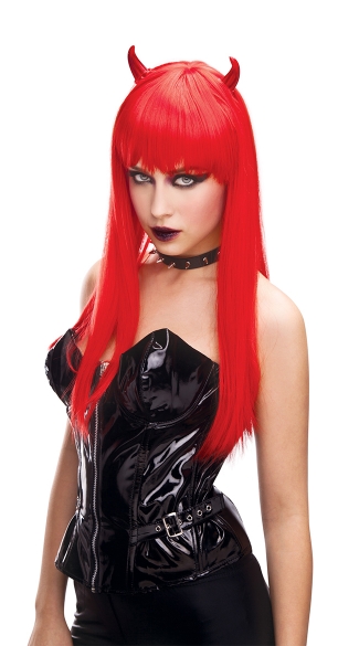 Prada Red Devil Wig, Sexy Red Devil Wig, Devil Costume Wig
