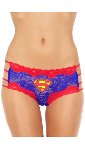 Plus Size Superman Hipster Panty, Plus Size Superman Panty, Plus Size Blue and Red Panty