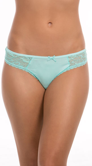 Tropical Paradise Blue Thong, Blue Lace Thong, Blue Panty