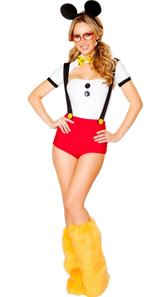 Nerdy Mouse Costume, Cartoon Mouse Costume, Sexy Halloween Mouse Costume