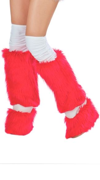 Red Furry Legwarmers