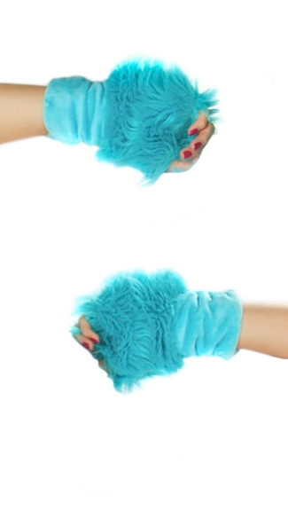 Turquoise Rave Bear Gloves