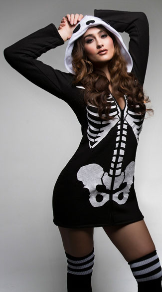 Cozy Skeleton Costume, Sexy Skeleton Costume, Fleece