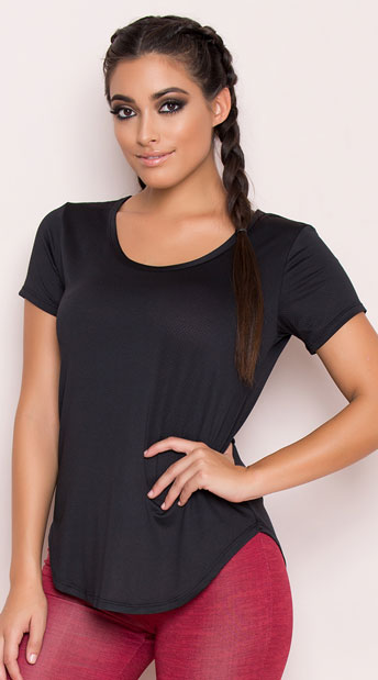 Yandy Oversized Layering Shirt, black t-shirt - Yandy.com