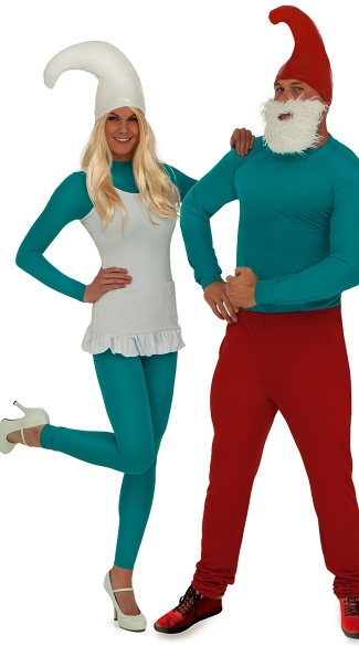 Sexy Blue Gnome Couples Costume, Sexy Blue People Couples Costume, Sexy Blue Couples Costume, Blue Halloween Couples Costume