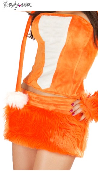 Orange Rave Bear Corset and Skirt