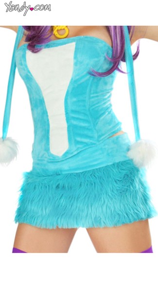 Turquoise Rave Bear Corset and Skirt