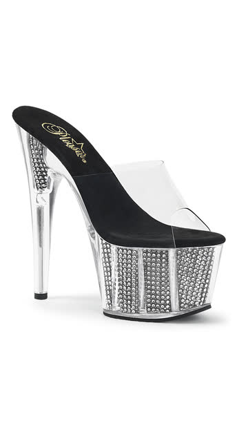 7\" Rhinestone Filled Slide, clear slides - Yandy.com