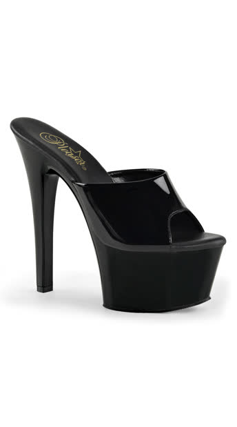 6\" Open Toe Slides, Platform Slides, Clear Slides