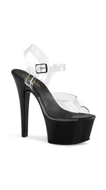 6\" Clear Sandals with Vegan Insole, Clear Sandals, Strappy Sandals