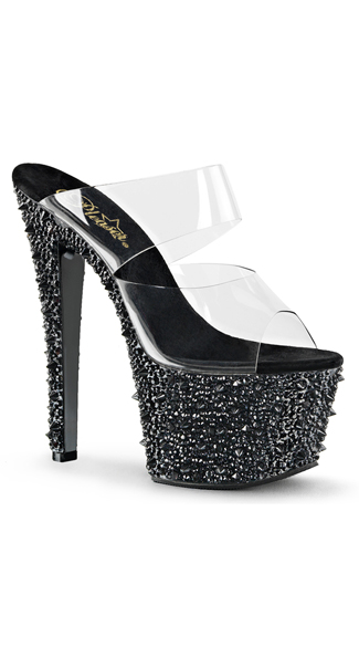crystal embellished platform heels