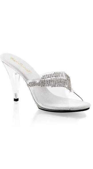 4\" Heel with Rhinestone Chain Ornament, Sexy Rhinestone Accent Heel