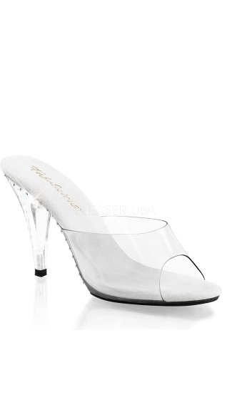 4\" Clear Heel with Rhinestone Accents, Sexy Clear Heel