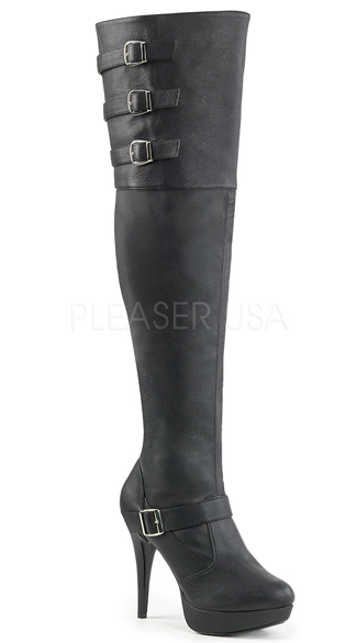 5 1/4\" Buckled Thigh High Boot, Buckled Thigh High Boot - Yandy.com