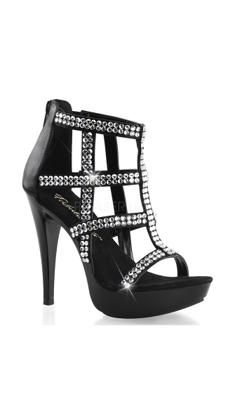 5\" Rhinestone Cage Bootie Sandal, Sexy Rhinestone Bootie