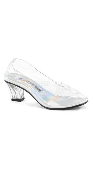 Crystal Slipper with 2\" Heel, Clear Slipper Pump - Yandy.com