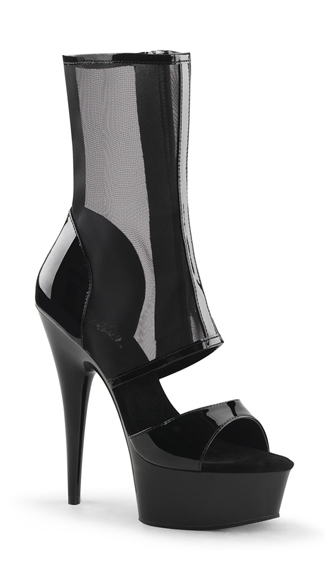 6\" Futuristic Mesh Ankle Boots, Mesh Ankle Boots, Mesh Boots