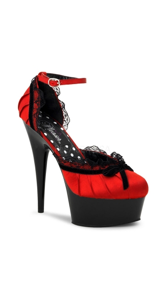 Delight Ruffle Platform Pumps, Sexy Ruffle Pumps, Sexy Bow Detailing Pumps