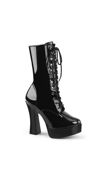 Lace-Up Calf Boot with 5\" Heel, Sexy Calf Boot with Platform - Yandy.com