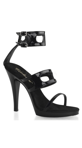 Flair Motorcycle Sandals, Strappy Black Sandals, Black High Heel Sandals