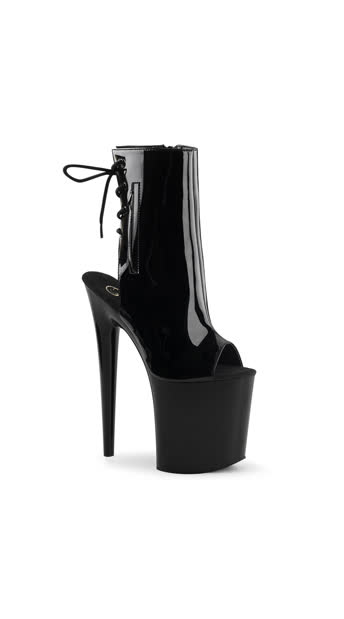 Sky Rocketing 8 Inch Lace Up Platform Bootie, Sexy High Rise Peep Toe Bootie, 8 Inch Heel Bootie