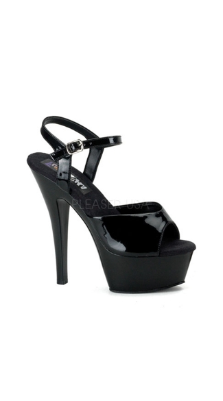 6\" Spike Heel Platform Sandal W/ankle Strap