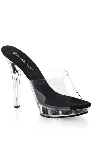 Open Toe Slip On Pump with 5\" Heel, Sexy Open Toe Slip On Shoe