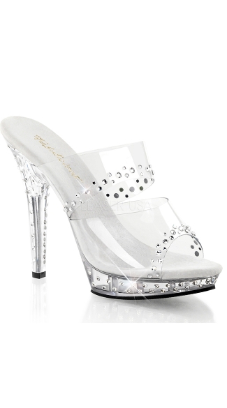 Two Banded Slide Sandal with 5\" Heel, Sexy Platform Sandal