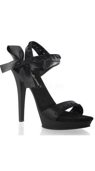5\" Heel with Satin Ribbon Trim and Bow Tie, Sexy Satin Ribbon Shoe
