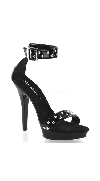 5\" Heel Rhinestone Studded Ankle Strap Sandal, Rhinestone Studded Sandal
