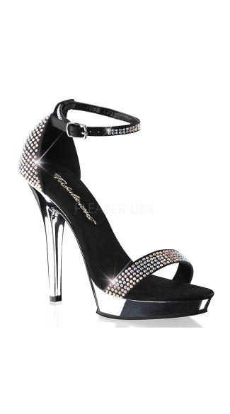 5\" Heel Rhinestone Closed Back Sandal, Sexy Rhinestone Encrusted Sandal