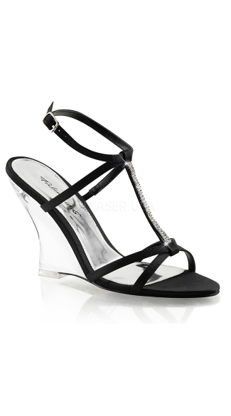 Metallic T-Strap Wedges, Metallic Wedge Sandals