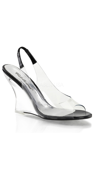 Clear Sling Back Wedge Sandals, Clear Wedge Shoes