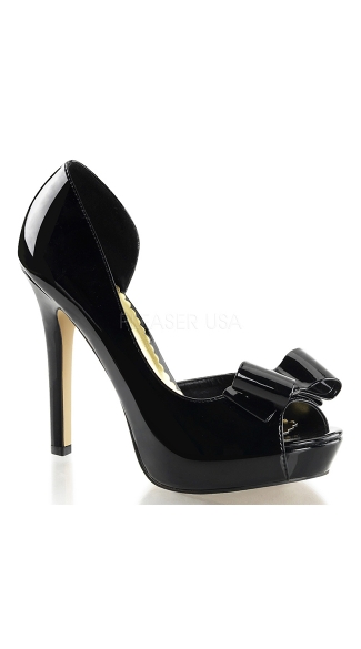 Peep Toe Pumps with Looped Bow, Bow Front Pumps