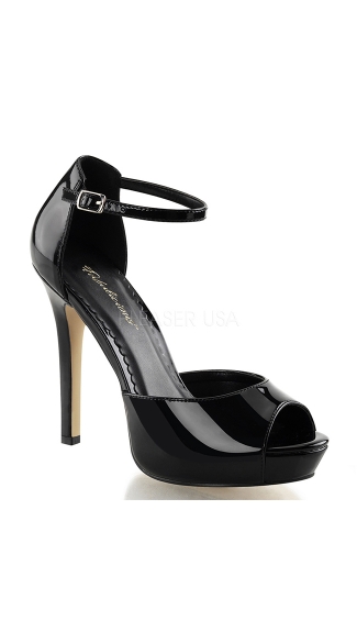 Patent Peep Toe Sandals, Ankle Strap Pumps - Yandy.com