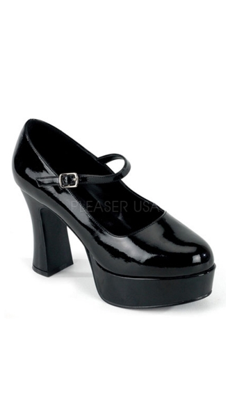 Mary Jane Wide Platform Shoe with 4\" Heel, Sexy Mary Jane Shoe