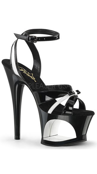 7\" Cut-Out Wrap Around Sandal, Strappy Bow Sandal - Yandy.com