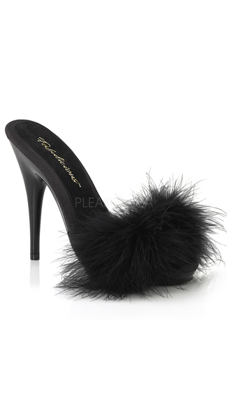 5\" Marabou Slide, marabou sandal - Yandy.com
