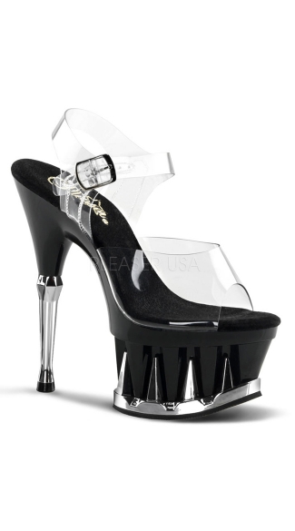 6 1/2 Inch Heel, 2 3/4 Inch Platform Ankle Strap Sandal