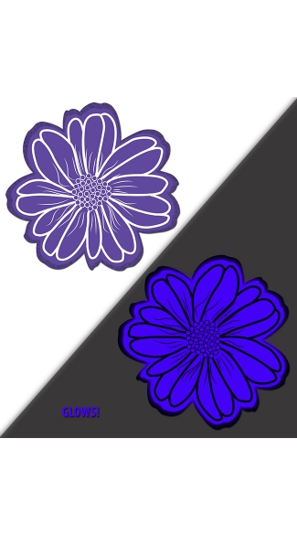 Purple Glow In The Dark Flower Pasties, Glow Pasties, Rave Nipple Pasties