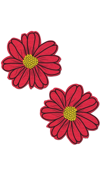 Hot Pink And Yellow Flower Pasties, Flower Nipple Pasties, Daisy Nipple Pasties