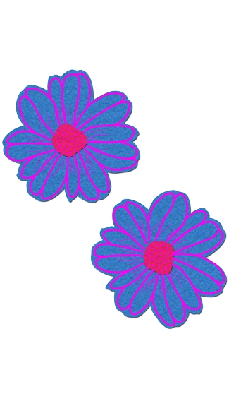 Turquoise And Pink Flower Pasties, Turquoise Pasties, Flower Nipple Pasties