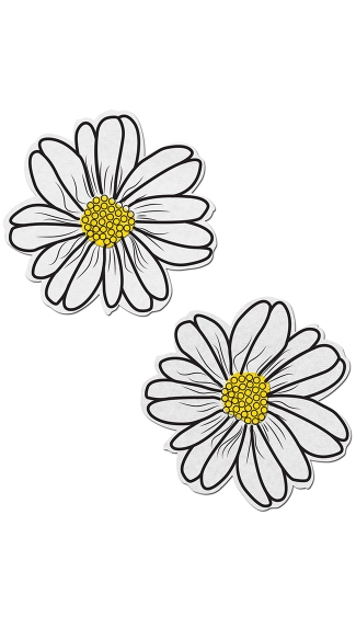 White And Yellow Flower Pasties, Yellow Nipple Pasties, Daisy Nipple Pasties