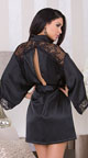 black satin and lace robe