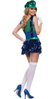 Dazzling Green Plumber Costume Green Plumber Halloween Costume Sexy Plumber Gamer Costume